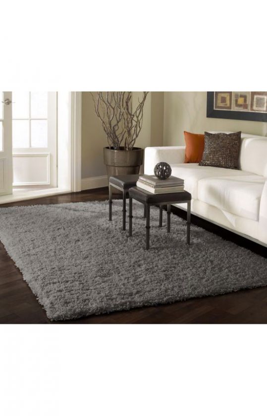 NEW Shag Area Rug Carpet 4 x 6 Grey Shaggy  