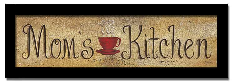Moms Kitchen Coffee Cup Country Decor Sign Art Framed  