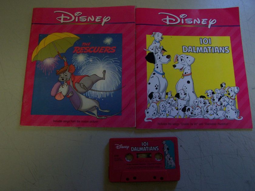 Disneys 101 Dalmatians / The Rescuers 2 Books + 1 tape = 2 Read Along 