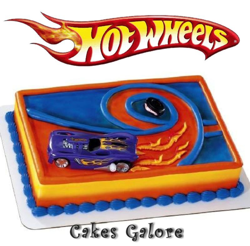 Hot Wheels Spin Out Cake Decoration Topper Set Kit Party Favor Toy 