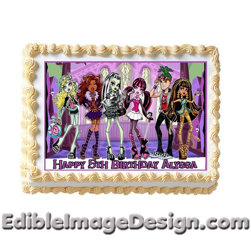 MONSTER HIGH DOLL Edible Cake Image Topper Party NEW  