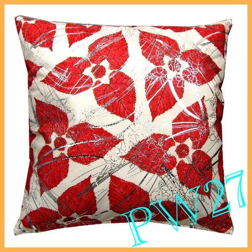   Pillow Sofa Cushion Cover Silver Floral Print Square 17 PW  