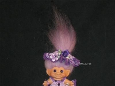   RUBBER DAM TROLL NEW LILAC MOHAIR 2 TONE PURPLE CROCHET DRESS  