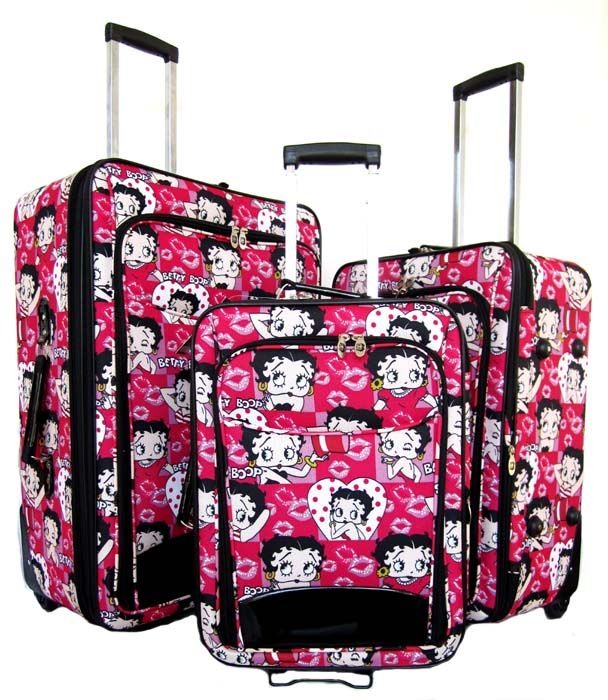 Piece Luggage Set Travel Bag Rolling Wheel CarryOn Upright Red Betty 