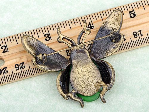 Peridot Green Crystal Rhinestone Ladybug Fly Insect Fashion Jewelry 
