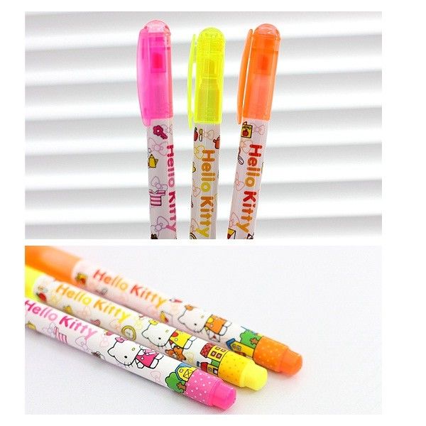Hello Kitty 3 Color Highlighter Pen Set 3pc Set  