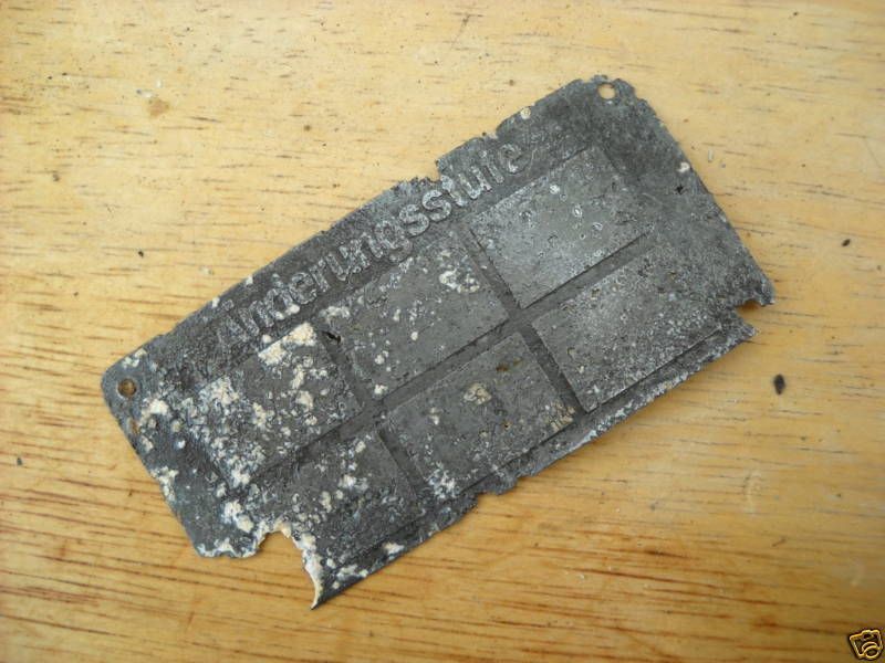 WW2 German Messerschmitt Änderrungsstufe Data Plate  