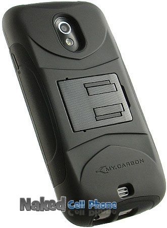 MYCARBON BLACK RUBBER CASE STAND HOLSTER BELT CLIP FOR SAMSUNG GALAXY 