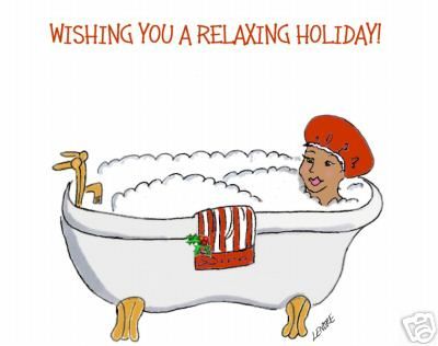 relaxing wish holidays Christmas cards African American  