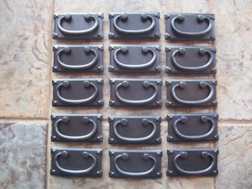 15 New Mission Style Matte Black Drawer Ring Pulls  