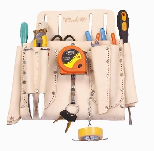 TOP GRAIN LEATHER ELECTRICIANS TOOL POUCH / TOOL BAG  
