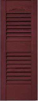 Pair Cathedral Louver Exterior Vinyl Shutters 25 36  