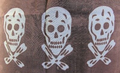 Sarong Coverup Brown Skull Day of the Dead Scarf Wrap Shawl Gothic 