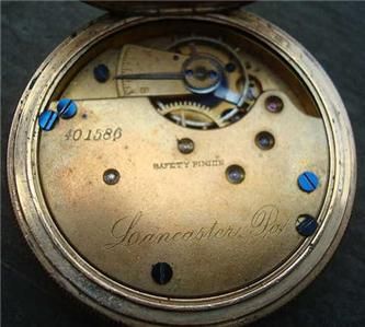 Antique 1800s Lancaster PA 18S Hunter Pocket Watch  
