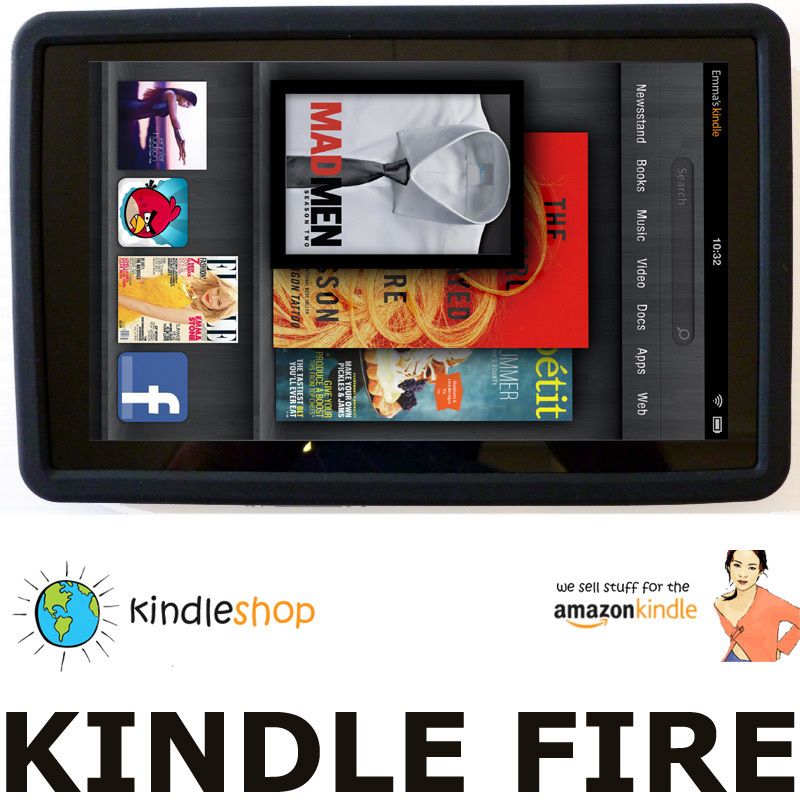 NEW Kindle FIRE BLACK Silicone Gel Skin Case Cover 3G Wifi   QUICK 