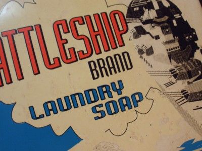 Rare original Vintage THERMOMETER Advertising BATTLESHIP LAUNDRY SOAP 