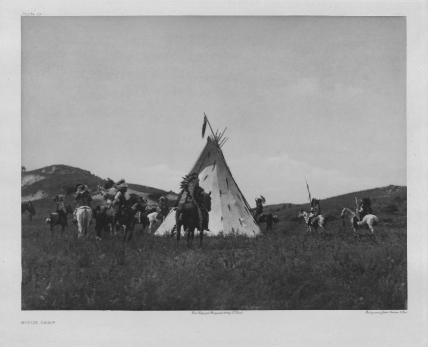 NOW OLD AMERICAN INDIAN PHOTO PRINT SIOUX CAMP TEEPEE  