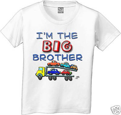 BIG BROTHER CAR CARRIER PERSONALIZED KIDS T SHIRT  