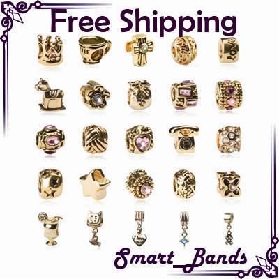 25pcs gold plated beads for European bracelet bead charm  