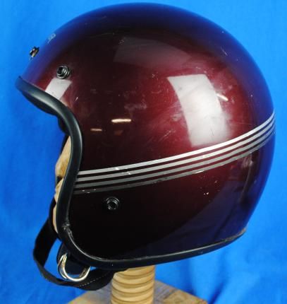 Vintage Fulmer HT 80 II Large Maroon Motorcycle Helmet  