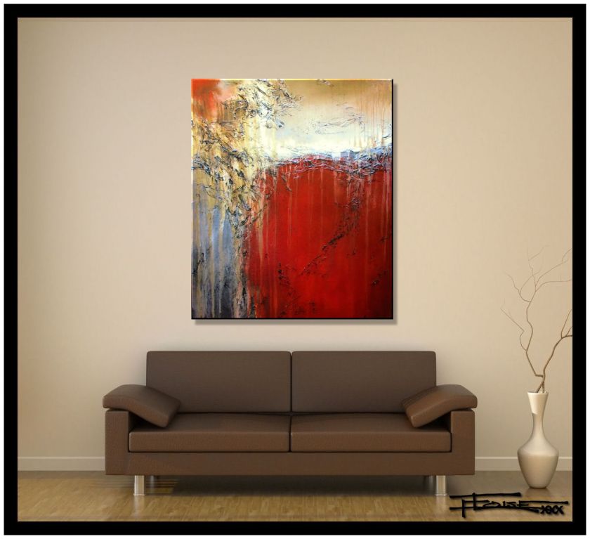 CONTEMPORARY MODERN ABSTRACT WALL PAINTING FINE ART.READY TO HANG 